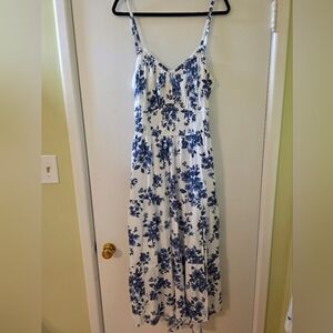 Hollister Blue and White Floral Dress